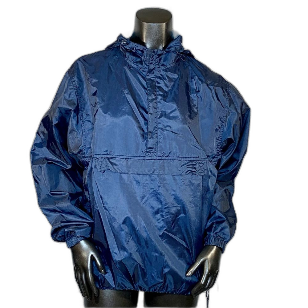 Champion Windbreaker Navy Quarter Zip Packable Nylon Performance Wear Size Small